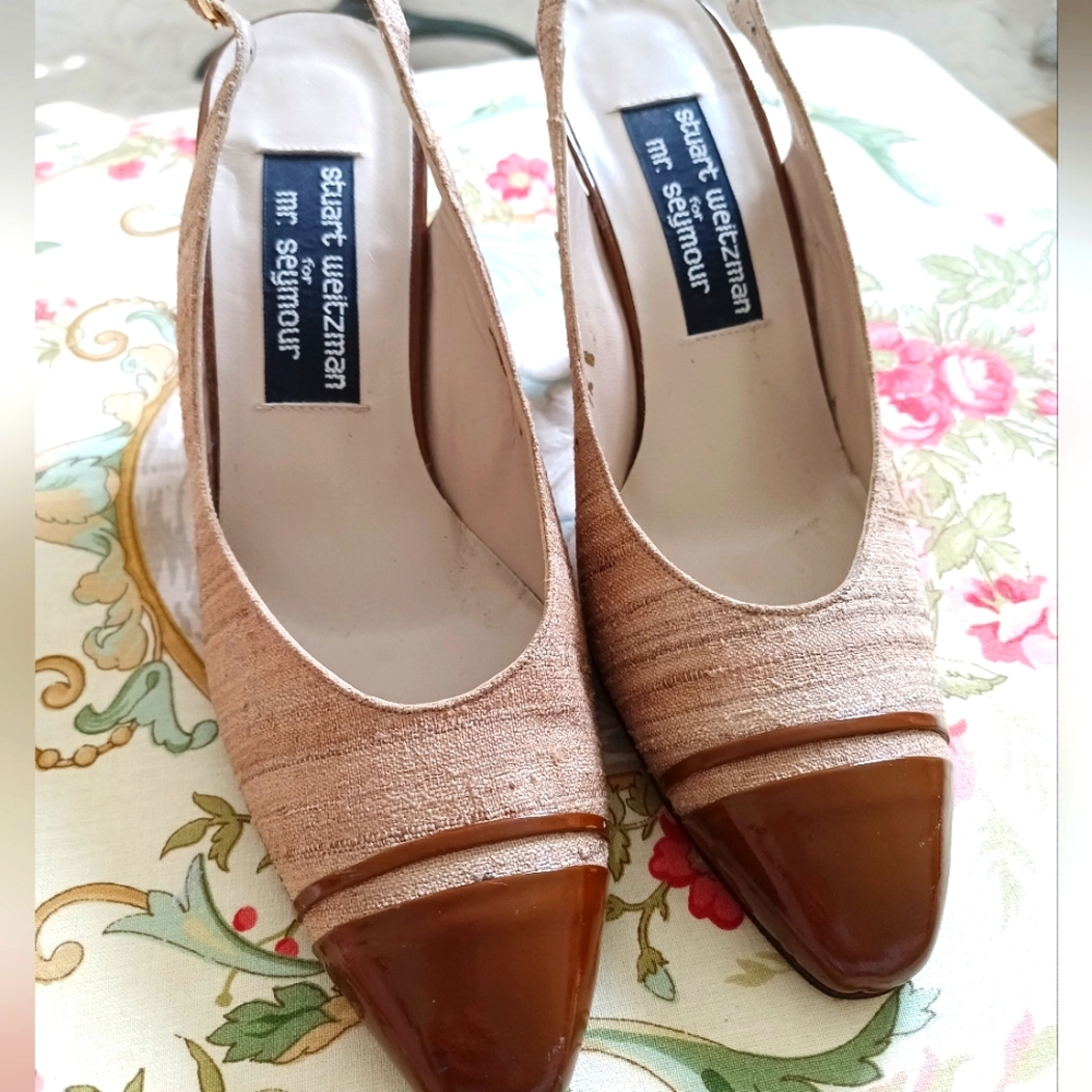 Vintage UNWORN, "STUART WEITZMAN" for Mr. Seymour Slingback Heels,Made In Spain